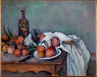 Nature morte aux oignons (huile sur toile)