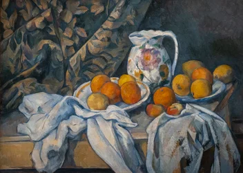 Nature morte avec un rideau