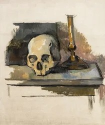 Nature morte avec crâne et chandelier, vers 1900 (Huile sur toile)