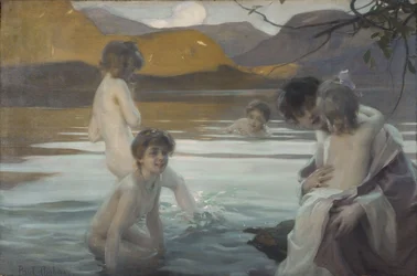 Premier bain, vers 1907 (huile sur toile)