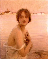 Fille au bord de la mer