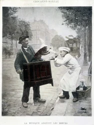 La musique adoucit les mœurs, peinture de Chocarne-Moreau, vers 1900