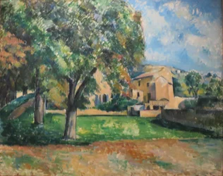 French: Marronniers et ferme du Jas de Bouffan Chestnut and Jas de Bouffan farm