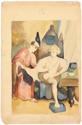 Scène illustrant une histoire romantique, c.1875-1885