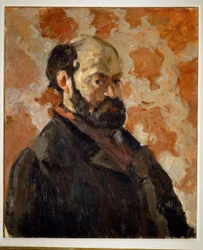 Autoportrait sur fond rose