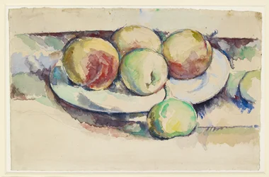 Nature morte de pêches et de figues, fin du 19e siècle
