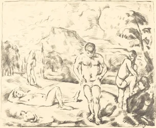 Les baigneurs grande plaque, 1896-1897