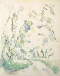 Puits et route tournante dans le parc de Château Noir, c.1900