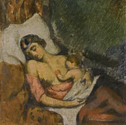 Femme allaitant son enfant, vers 1872