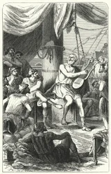 Homère divertissant des marins étrangers avec une chanson