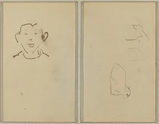 Visage de garçon ; Deux moutons [verso]