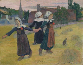 Jeunes Bretonnes dansant, Pont-Aven