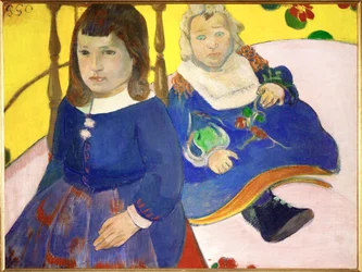 Deux enfants (oil on canvas)
