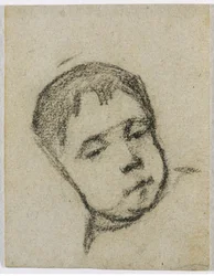 Emil Gauguin enfant, tête sur un oreiller