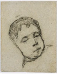 Emil Gauguin enfant, la tête sur un oreiller, v. 1875-76