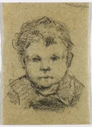 Emil Gauguin enfant, portant une chemise à col, v. 1875-76