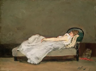 Femme aux cheveux clairs sur un canapé, 1884