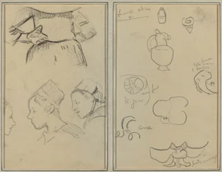 Quatre études de femmes bretonnes; Formes et vases (verso)