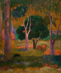 Paysage avec cochon et cheval