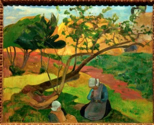Paysage avec deux femmes bretonnes