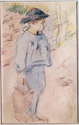 Petit garçon breton avec un seau