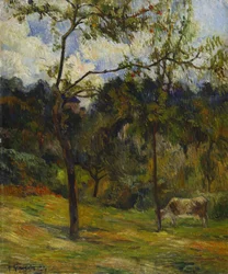 Paysage de Normandie : Vache dans un pré, 1884