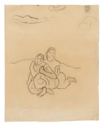 Femmes tahitiennes assises (lié à la peinture Nafea faa ipoipo [Quand te maries-tu?]) et autres croquis