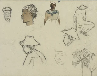 Esquisses de figures et de feuillage