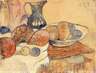Nature morte avec une cruche et des fruits