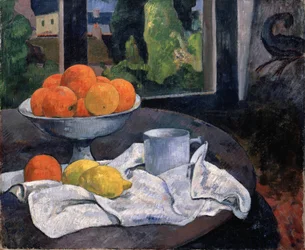 Nature morte avec bol de fruits et citrons, vers 1890