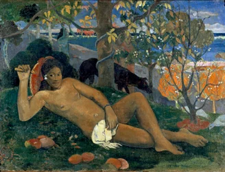 Te Arii Vahine. La femme du roi. Peinture de Paul Gauguin (1848-1903)