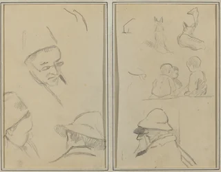 Trois études de têtes d