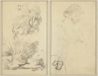 Arbres ; Croquis de garçon breton [verso]
