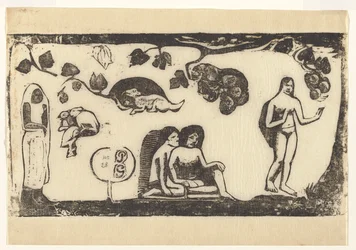 Femmes, animaux et feuillage