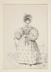 À la promenade. Mai 1835. Robe de mousseline anglaise, ...