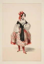 Bachelette. Béret de satin.