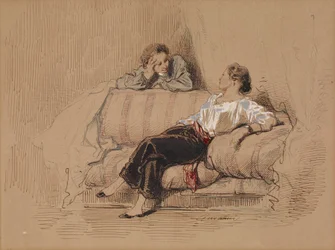Dame sur un sofa