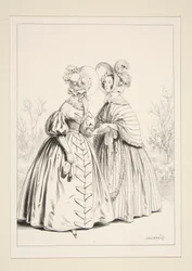 Robe en popeline à mantelet pareil garni de frange