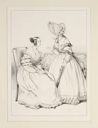SEPTEMBRE 1838. Robe de mousseline garnie de volants dentelés; ...