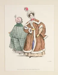 Toilette de promenade. Manteau boyard, ...