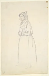 Femme en costume paysan (recto et verso)