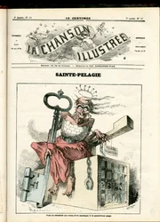 La Chanson illustrée (magazine), numéro 52, Satirique en Couleurs: Sainte Pélagie - Républicain, Prisons, Sainte Pélagie - Illustration par Hadol