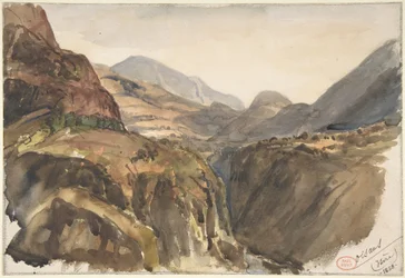 Vue de montagne à Oisans (Isère)
