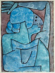 Une dame calandreuse (gouache)