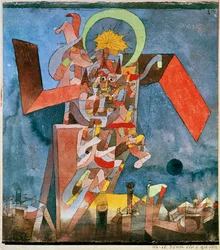 Un démon au-dessus des bateaux (huile sur toile)