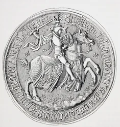 Sceau de Jean Ier, duc de Bourgogne, comte de Nevers et baron de Donzy 1371 - 1419.