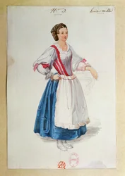 Costume pour Luisa Miller de Giuseppe Verdi, esquisse