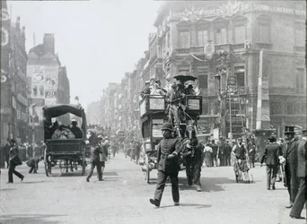 Ludgate Circus, Londres, préparé pour le Jubilé de la Reine, 1897
