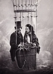 Paul Nadar et son épouse dans la nacelle du ballon à air chaud