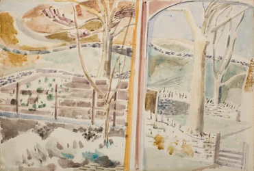 Le paysage à travers la fenêtre et à travers le miroir